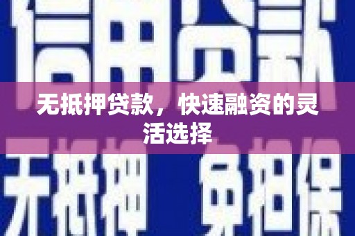 魏县无抵押贷款，快速融资的灵活选择