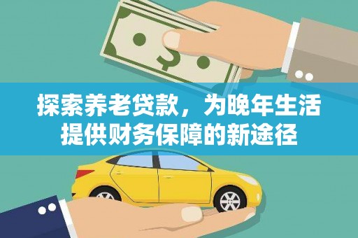 魏县探索养老贷款，为晚年生活提供财务保障的新途径