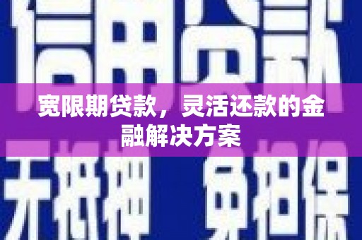 魏县宽限期贷款，灵活还款的金融解决方案