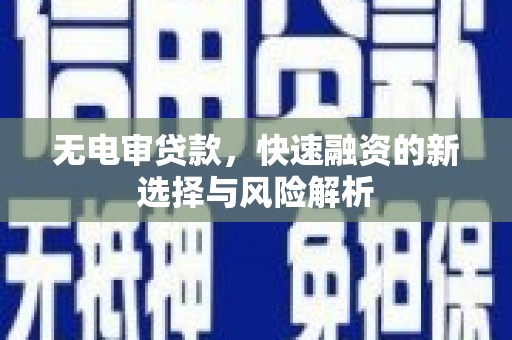 魏县无电审贷款，快速融资的新选择与风险解析