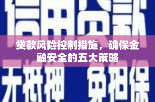 魏县贷款风险控制措施，确保金融安全的五大策略