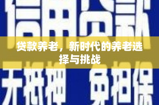 魏县贷款养老，新时代的养老选择与挑战